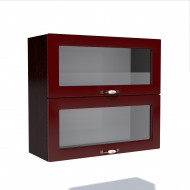 Corp superior vitrina 80 cu 2 usi orizontale Zebra MDF rosu simplu Corp superior vitrina 80 cu 2 usi orizontale Zebra MDF rosu simplu